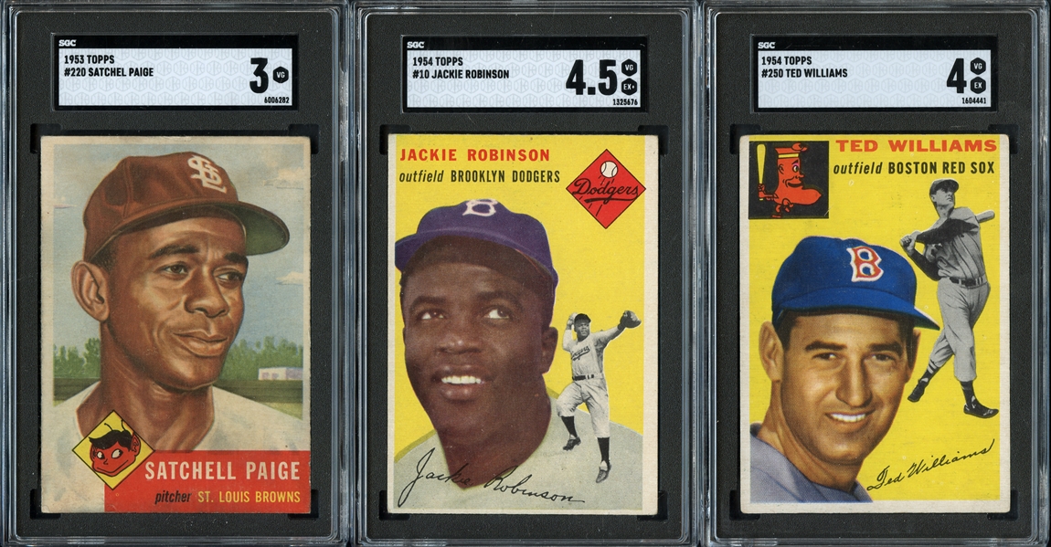1953 & 1954 Topps Group of (3) Star Cards All SGC Graded
