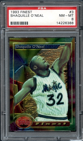 1993 Finest #3 Shaquille ONeal PSA 8 NM/MT