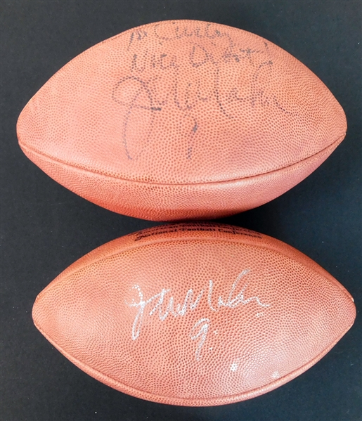 Jim McMahon Signed Official NFL Football Group of (2) JSA