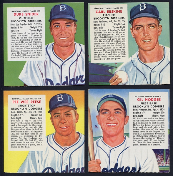 1955 Red Man without Tabs Group of (4) Brooklyn Dodgers Including Snider & Reese