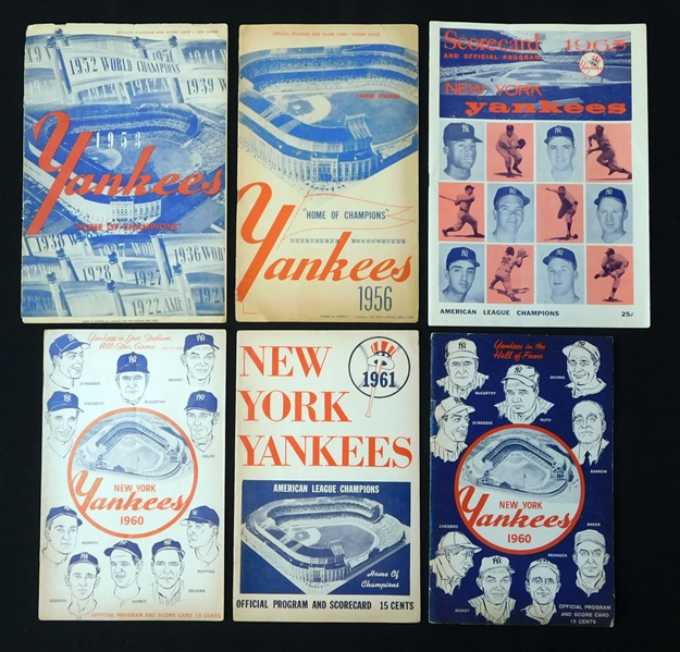 1953-1965 New York Yankees Program Group of (13) Plus 1970s Phantom Ticket Lot
