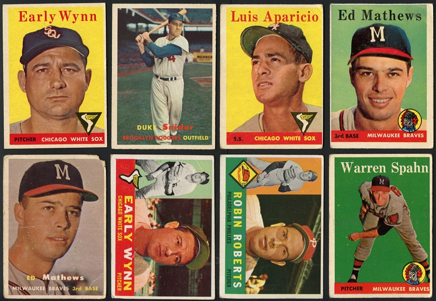 1957-60 Topps Baseball Shoebox Collection of Over (200) w/ HOFers