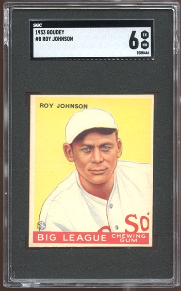 1933 Goudey #8 Roy Johnson SGC 6 EX/NM