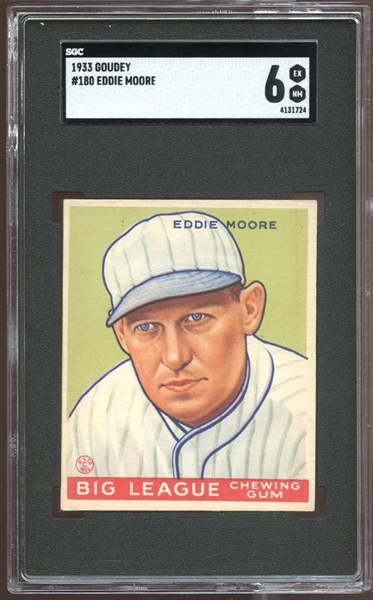 1933 Goudey #180 Eddie Moore SGC 6 EX/NM