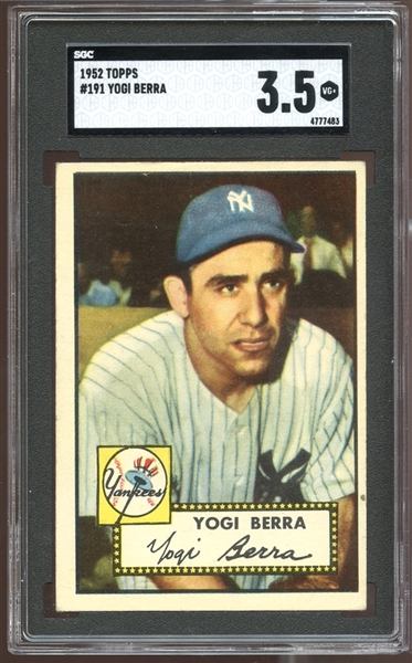 1952 Topps #191 Yogi Berra SGC 3.5 VG+