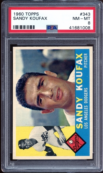 1960 Topps #343 Sandy Koufax PSA 8 NM/MT
