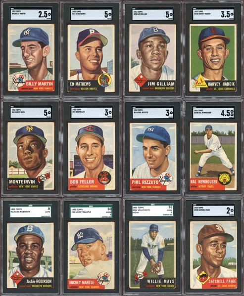 1953 Topps Baseball Complete Set All SGC Graded