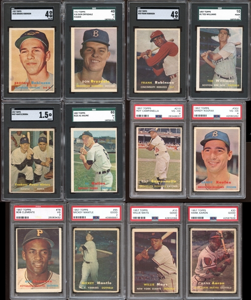 1957 Topps Baseball Complete Set All SGC/PSA Graded