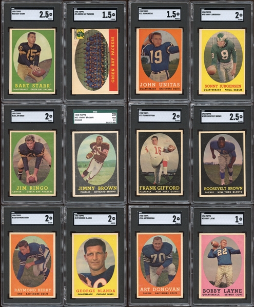 1958 Topps Football Complete Set All SGC Graded-Stamped Version-Most Likely an Internal Proof Project