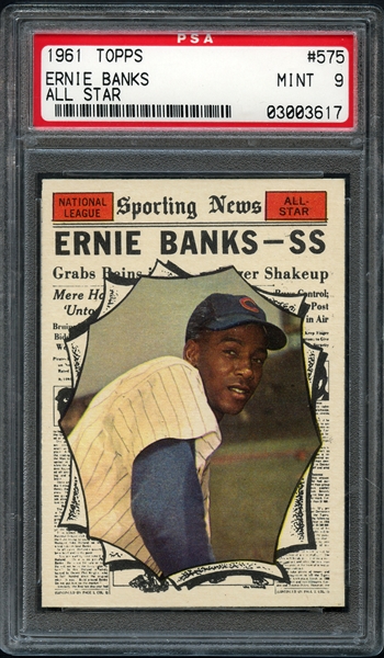 1961 Topps #575 Ernie Banks All Star PSA 9 MINT