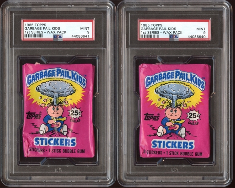 1985 Garbage Pail Kids Series 1 Unopened Wax Pack Group of (2) Both PSA 9 MINT