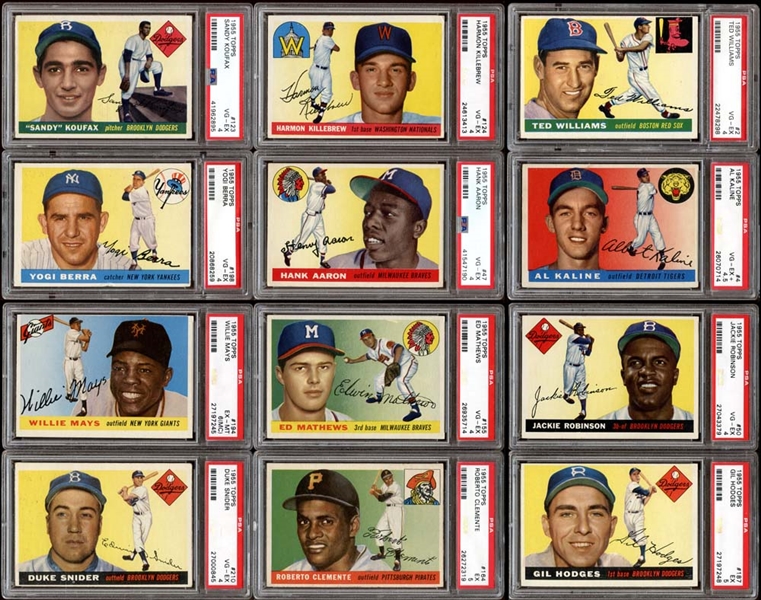 1955 Topps Baseball Complete Set with Graded Cards