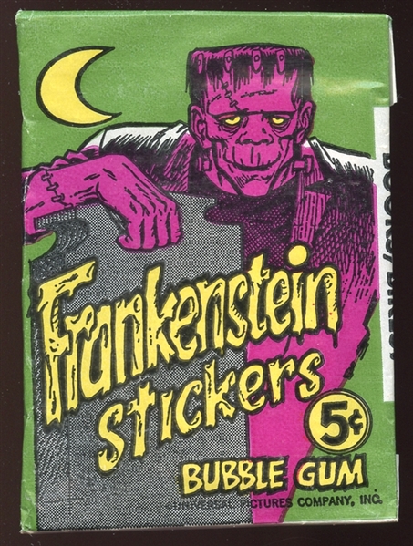 1966 Frankenstein Sticker Unopened Wax Pack 
