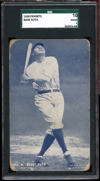 1928 Exhibits Babe Ruth SGC 10 POOR 1