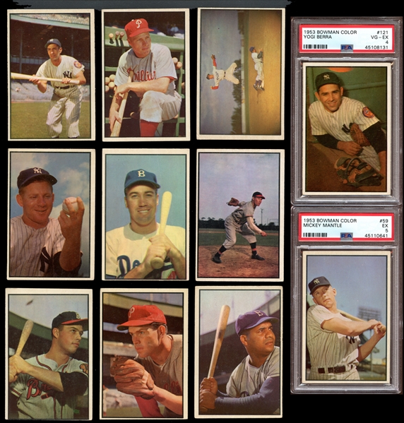 1953 Bowman Color Near-Complete Set (157/160) with PSA Graded