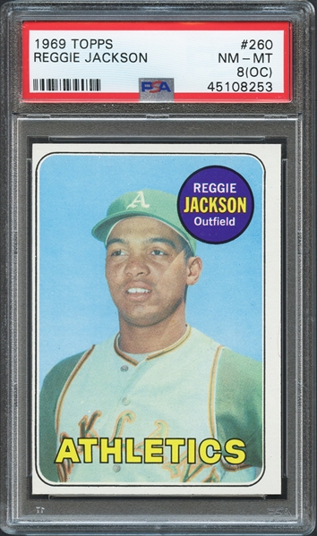 1969 Topps #260 Reggie Jackson PSA 8(OC) NM/MT