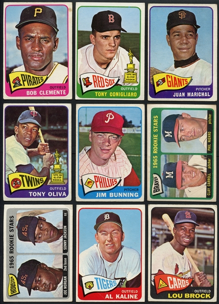 1965 Topps Group of (22) Cards Mostly Star Cards Clemente, Morgan RC, Etc.