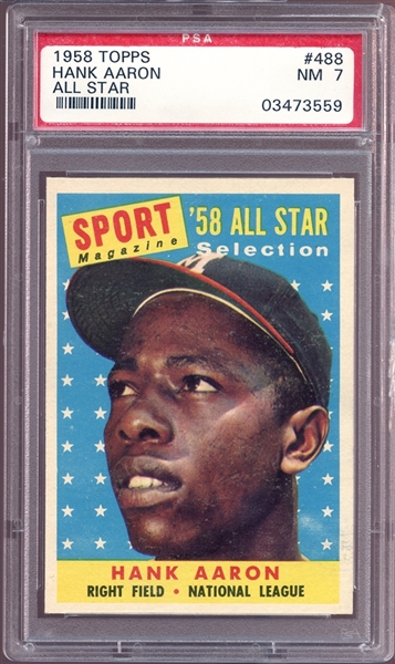 1958 Topps #488 Hank Aaron All Star PSA 7 NM