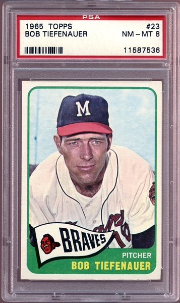 1965 Topps #23 Bobby Tiefenauer PSA 8 NM/MT