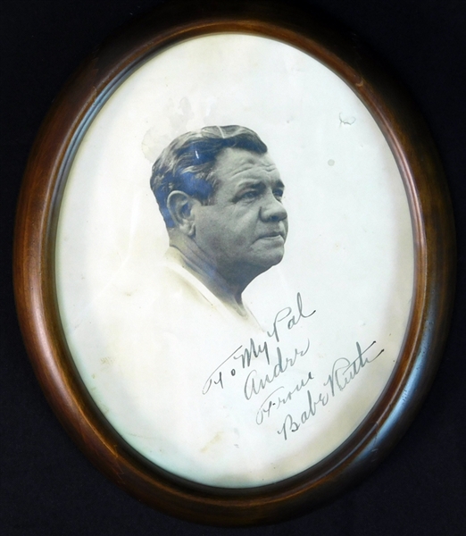Babe Ruth Signed Portrait Photograph PSA/DNA and JSA