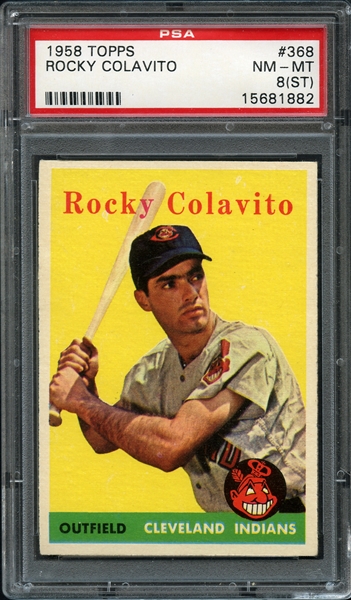 1958 Topps #368 Rocky Colavito PSA 8(ST) NM-MT