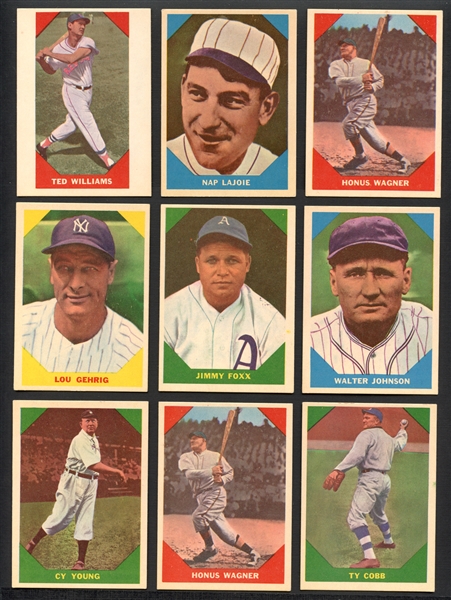 1960 Fleer Baseball Group of (69) Assorted with Williams and Gehrig