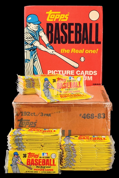 1983 Topps Baseball Rack Pack Group of (134) with Original Store Display Case