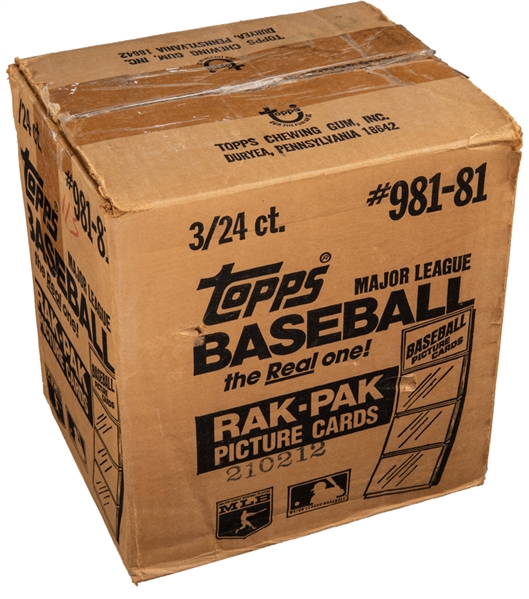 1981 Topps Baseball Unopened Three-Box Rack Pack Case 