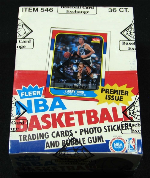 1986-87 Fleer Basketball Unopened Wax Box (BBCE) With Letter Attesting To Original Fleer Sequence from BBCE