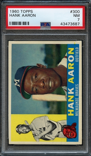1960 Topps #300 Hank Aaron PSA 7 NM