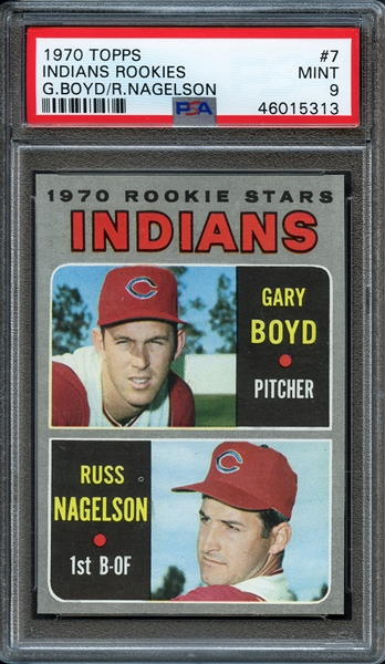 1970 Topps #7 Indians Rookies G.Boyd/R.Nagelson PSA 9 MINT
