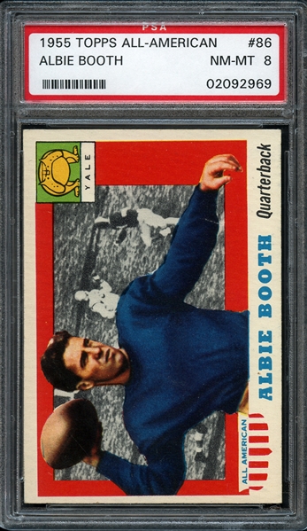 1955 Topps All-American #86 Albie Booth PSA 8 NM-MT