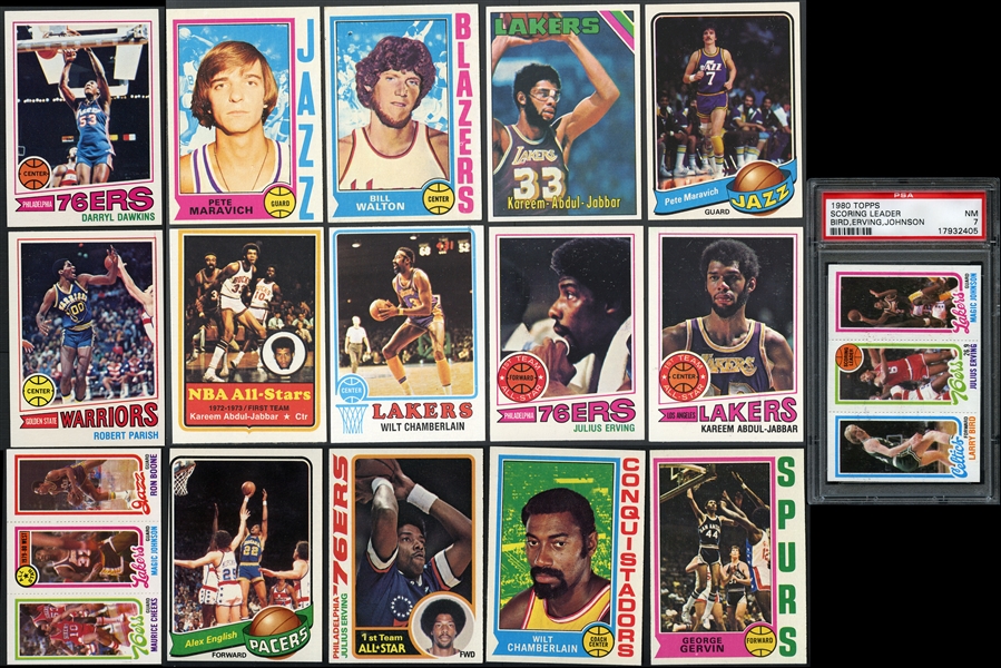 1973-1981 Topps Basketball Run of (8) Complete Sets Plus 1970 Topps Posters Set