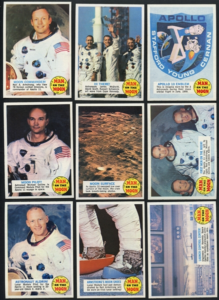 1969 Topps Man on the Moon Complete Set w/ Near Complete 1970 Reissue Set & Display Box