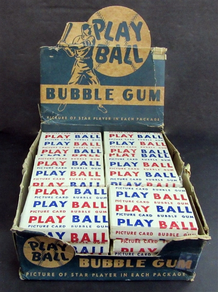 Incredible 1948 Bowman Baseball Nearly Full Unopened Wax Box (18/24) Packs BBCE