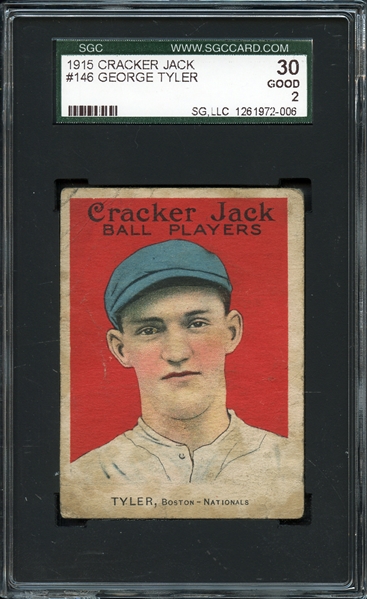 1915 Cracker Jack #146 George Tyler 30 SGC 2 GOOD
