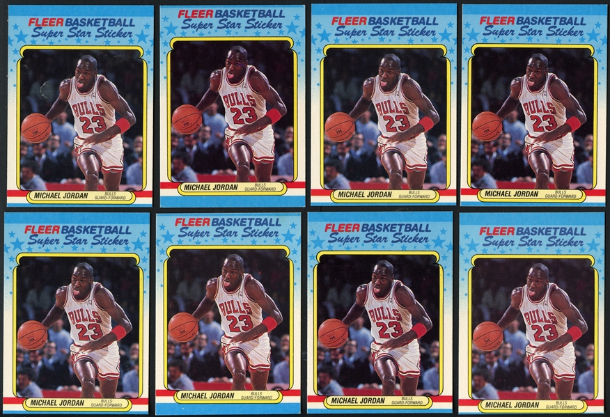 1988 Fleer Sticker #7 Michael Jordan Group of (8)