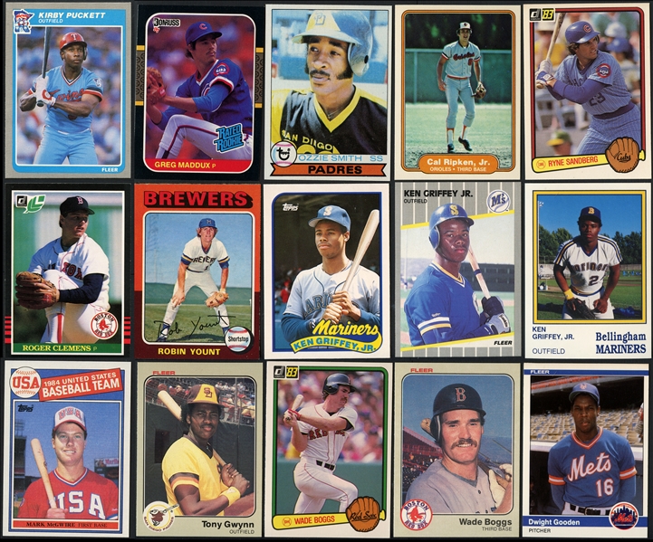 1975-89 Hall of Fame Rookie Card Lot of 15 - Yount, O.Smith, McGwire Etc.