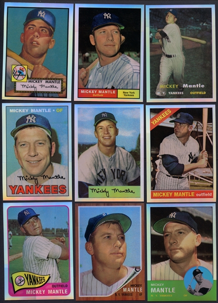 1997 Topps Group of (9) Mickey Mantle Refractors Including 1952 Topps