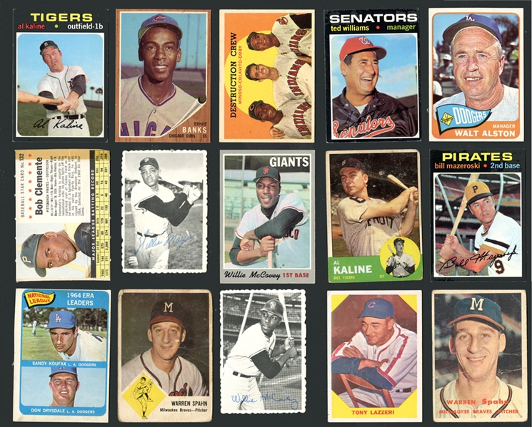 1950s-1980s Baseball Large Collection of Over (2600) Cards with Stars and HOFers