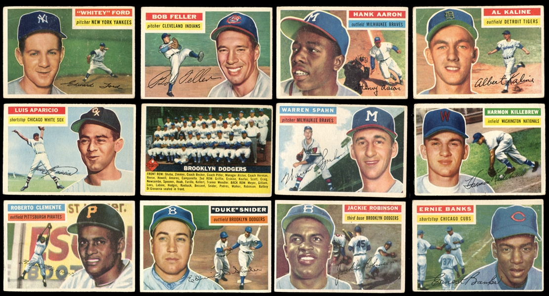 1956 Topps Baseball Near-Complete Set (338/340) with SGC Graded