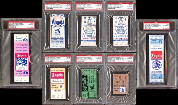 1960s-2000s California/L.A. Angels Ticket and Stub Group of (58) All PSA AUTHENTIC
