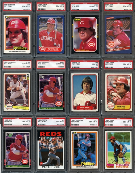 1981-87 Pete Rose High-Grade Group of (25) - Part of #5 Finest Player Set