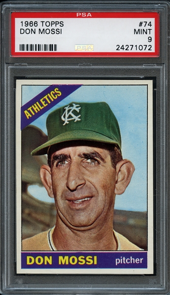 1966 Topps #74 Don Mossi PSA 9 MINT