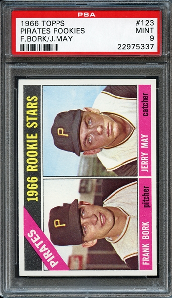 1966 Topps #123 Pirates Rookies F.Bork/J.May PSA 9 MINT