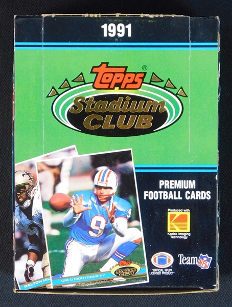 1991 Topps Stadium Club Football Full Unopened Wax Box