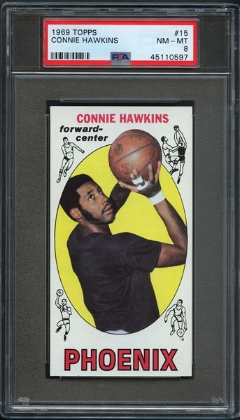 1969 Topps #15 Connie Hawkins PSA 8 NM-MT