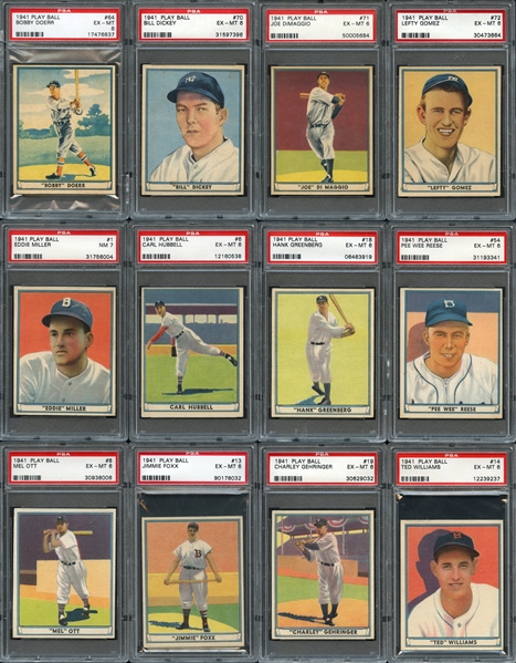 1941 Play Ball Complete Set Completely PSA Graded