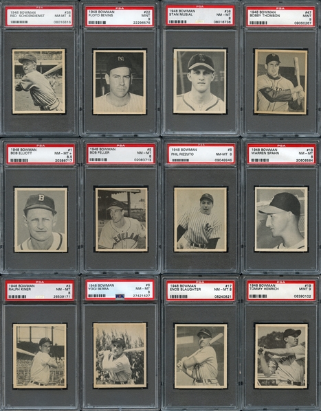 1948 Bowman Complete Set #3 Current Finest on PSA Registry with 8.152 GPA
