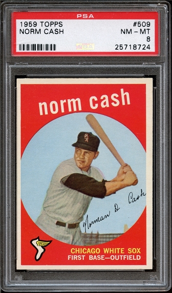 1959 Topps #509 Norm Cash PSA 8 NM/MT